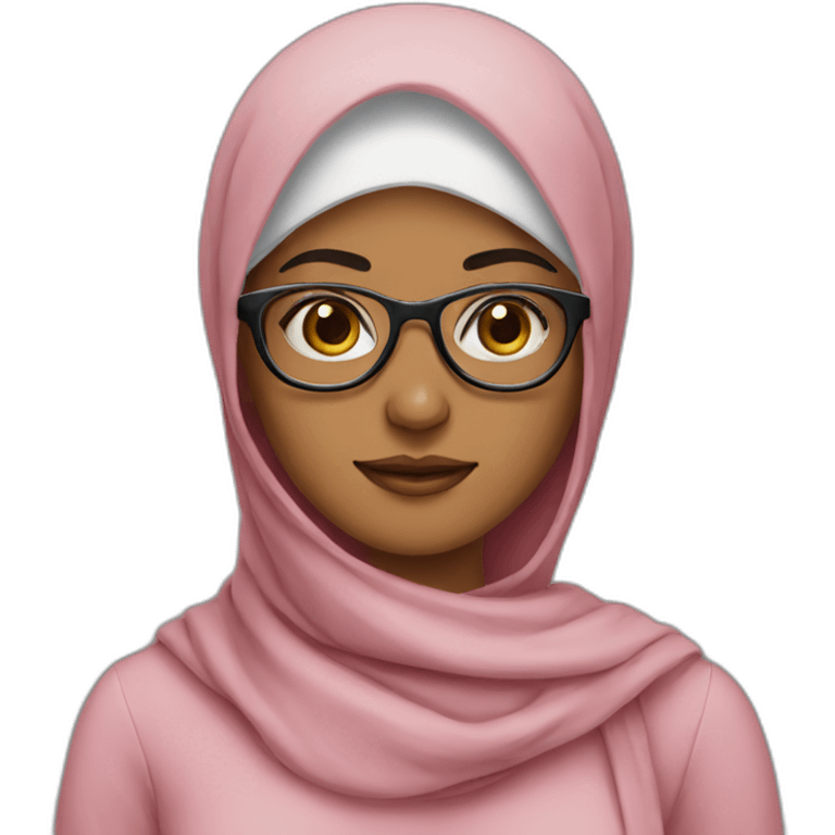 Muslim girl wearing glasses emoji