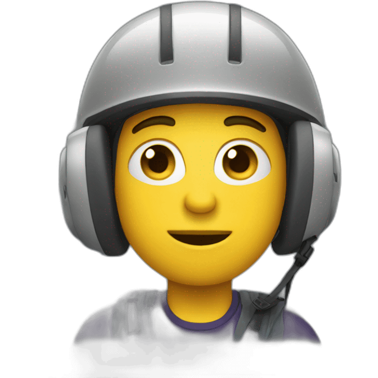 Garçontriste avec un casque emoji