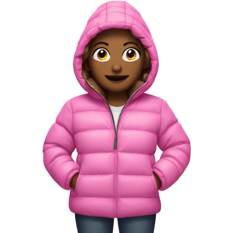 Pink puffer jacket  emoji