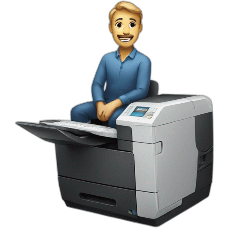 man sit on a printer emoji