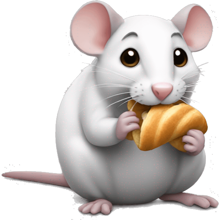 rat eating croissant emoji