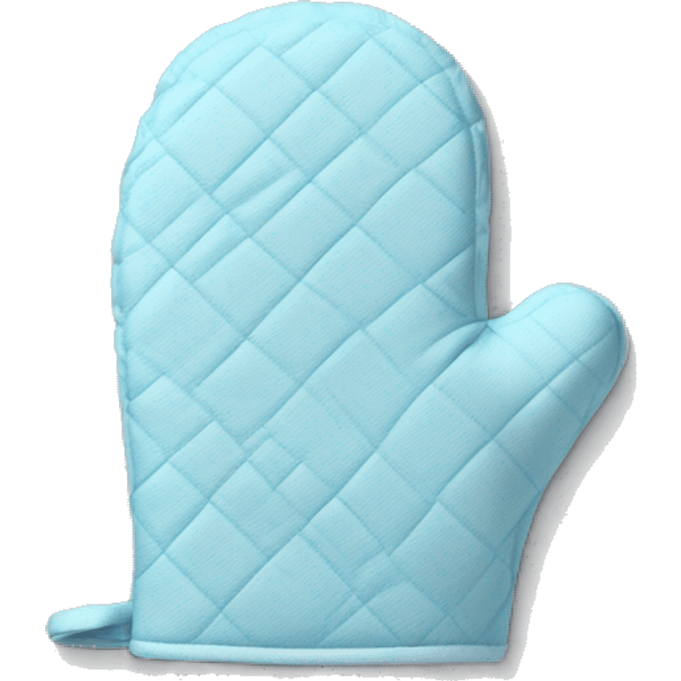 Realistic pastel blue oven mitt emoji