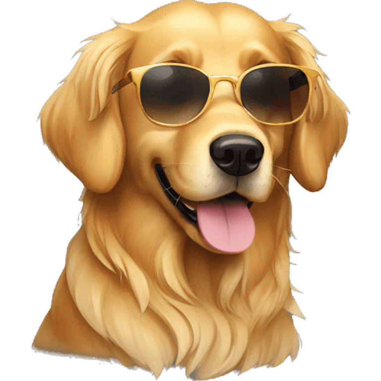 Golden retrive con lentes emoji