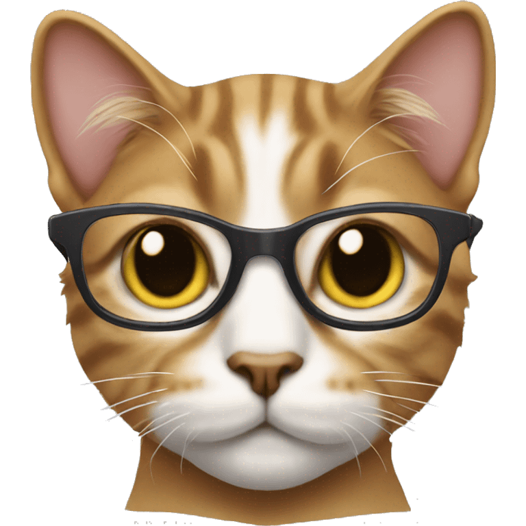 Cat wearing glasses emoji