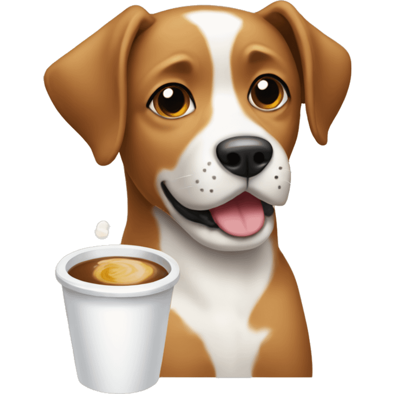 Perro cafe con manchas blancas emoji