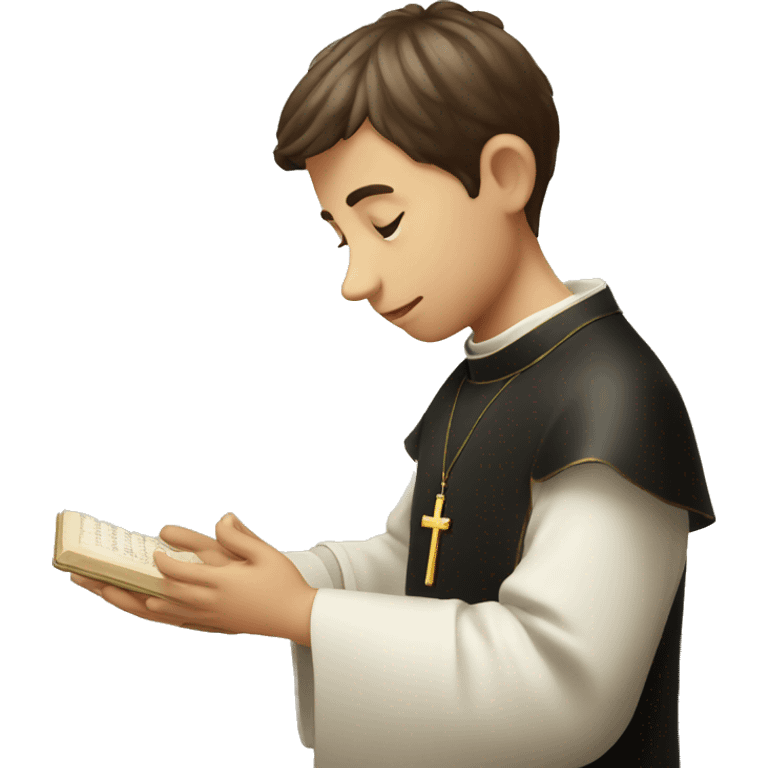 The Young italian Priest in prayer emoji