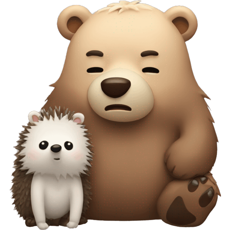 Tired bear and hedgehog emoji