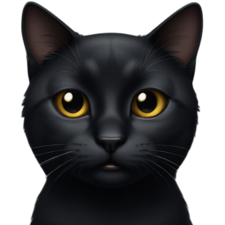 Black cat squinting emoji