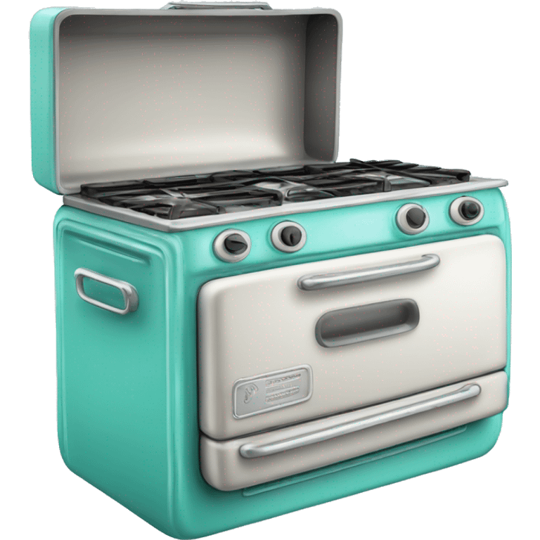 Realistic isolated tiffany blue camping stove emoji