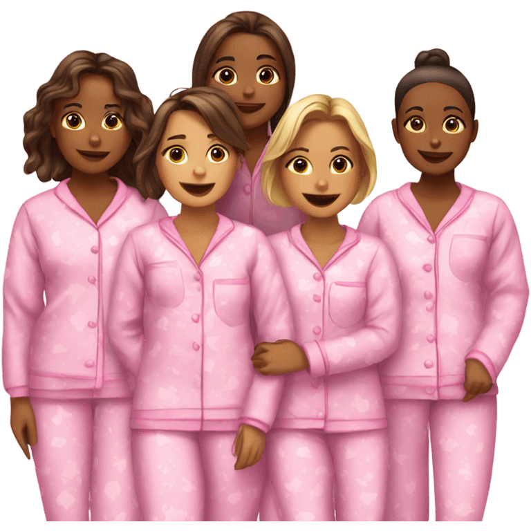 Group of girls wearing matching pajamas  emoji