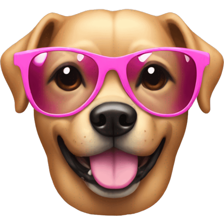 Dog with pink sunglasses  emoji