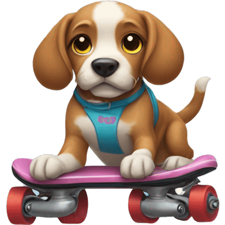 Dog with roller skates in paws emoji