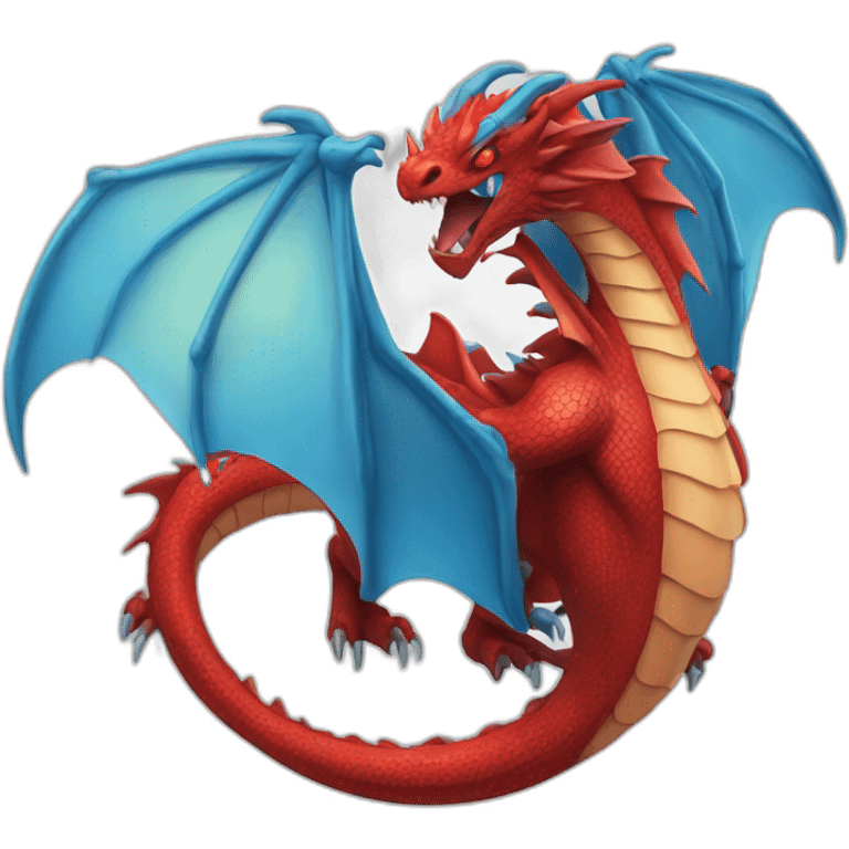 face red dragon with blue eyes emoji