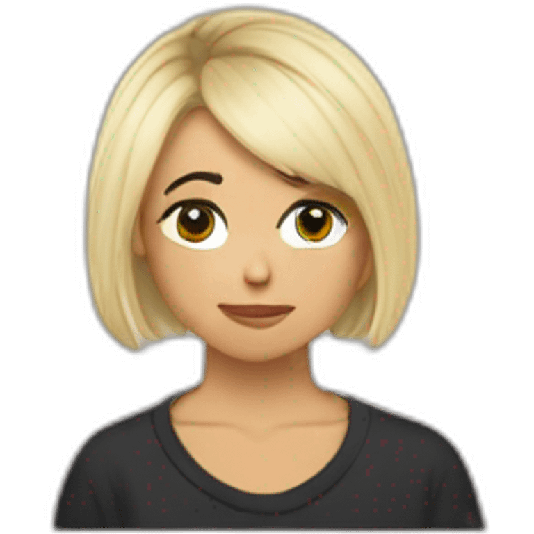 safia nolin with short blond haire crying while writing a letter and wearing a celin dion t shirt emoji