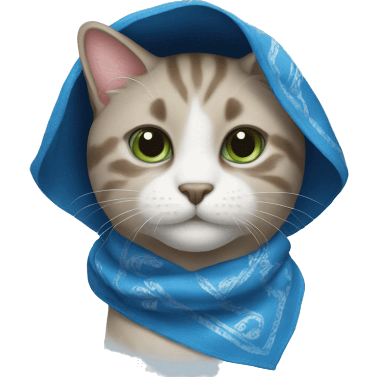 Cat with blue bandana emoji