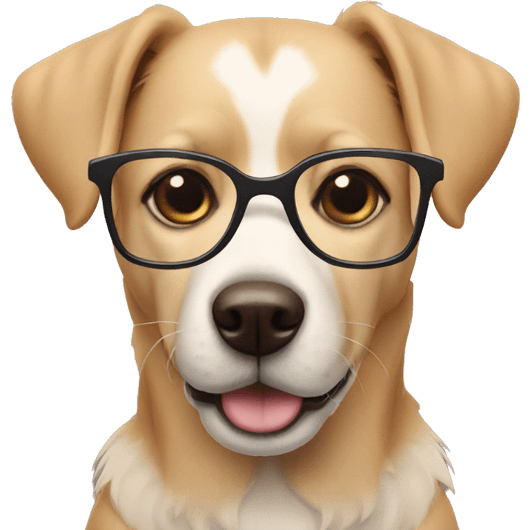 A dog with glasses  emoji