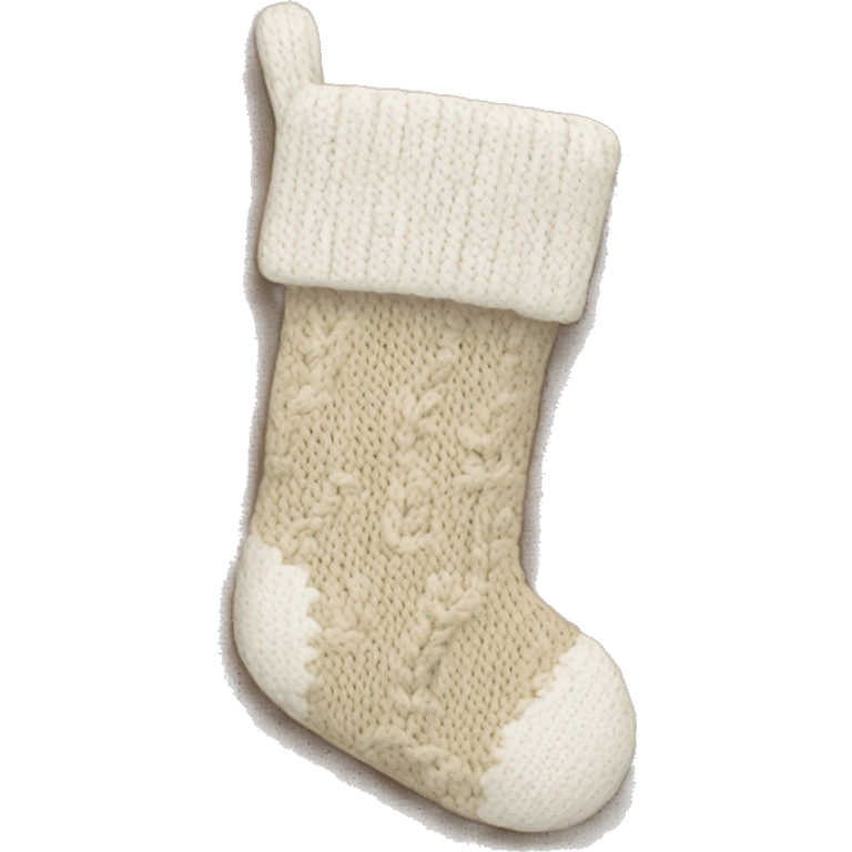 white and beige knit christmas stocking emoji