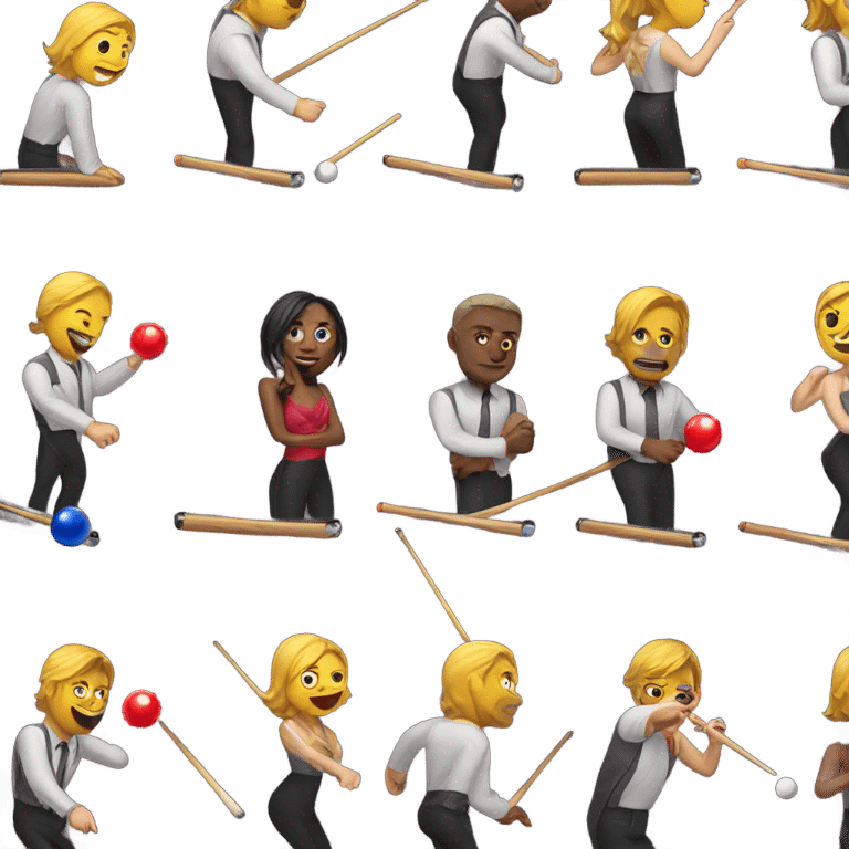 Falling in love playing pool emoji