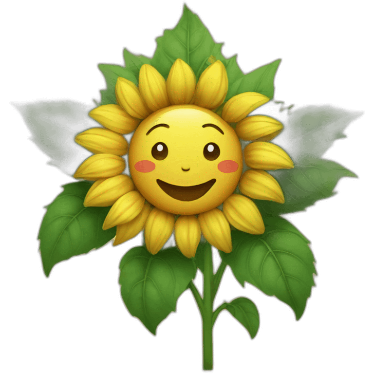 a smiling sunflower emoji