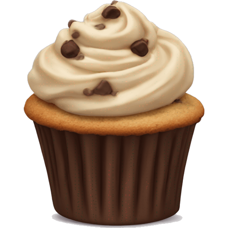 Chocolate chip cookie dough cupcake emoji