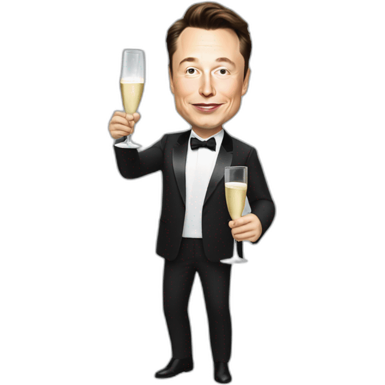 Elon musk holding champagne emoji