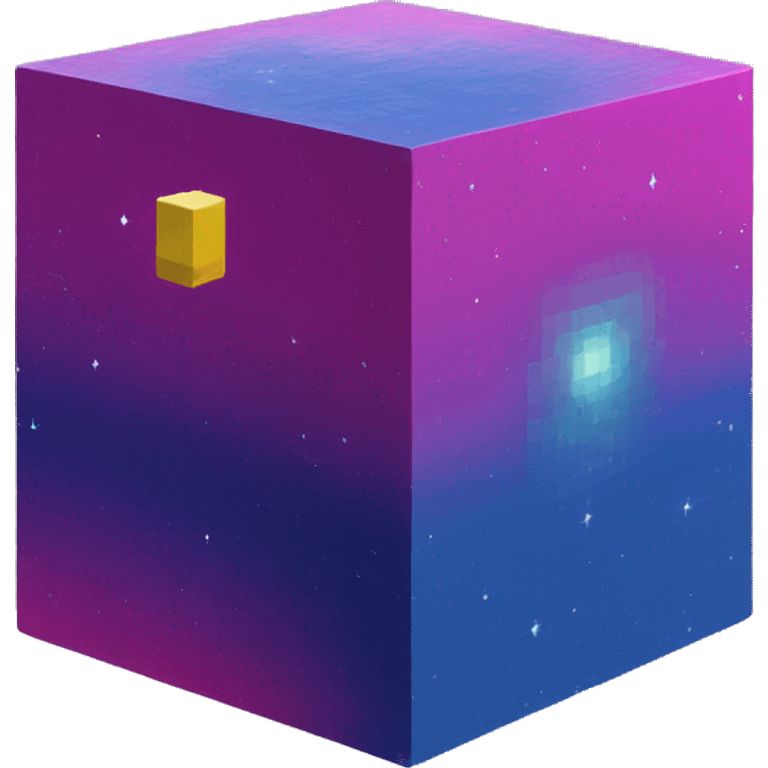 Cube planet made of voxels emoji