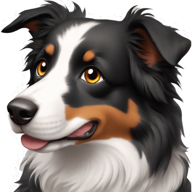 Black freckles grey border collie dog emoji