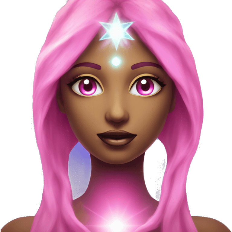 Pleiadian radiant glowing diva woman female third eye pink emoji