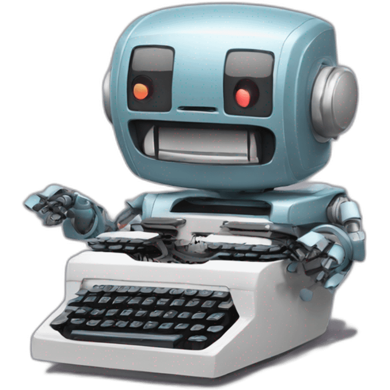 Robot typing on a typewriter emoji