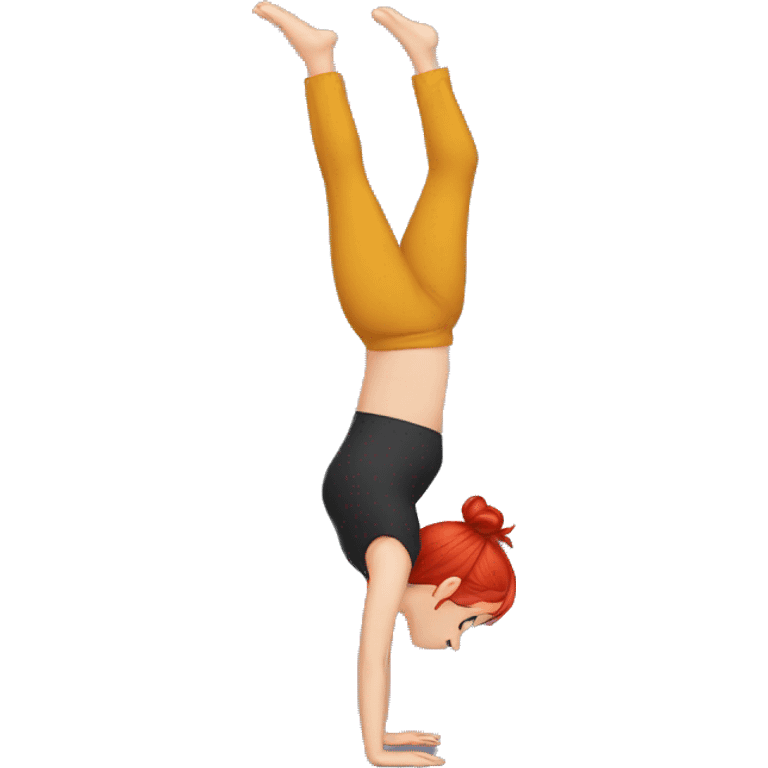 Hand stand red hair girl  emoji