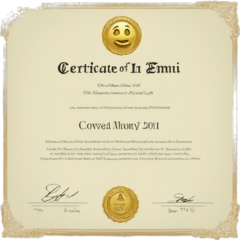 certificate in line emoji