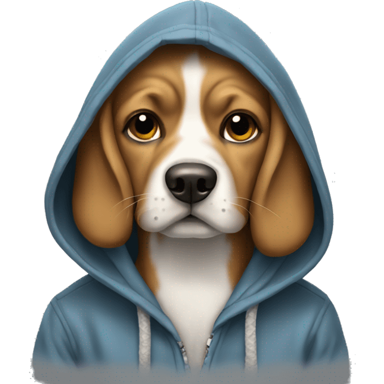 Dog wearing a hoodie emoji