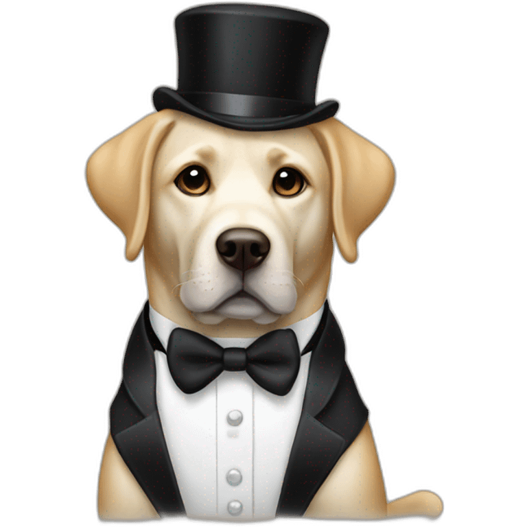 Labrador in a tuxedo emoji