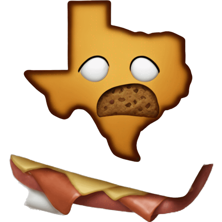 Shape of Texas eating  emoji