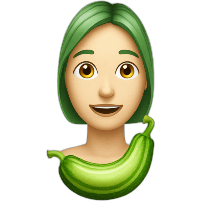 Frau küsst Zucchini intensiv  emoji