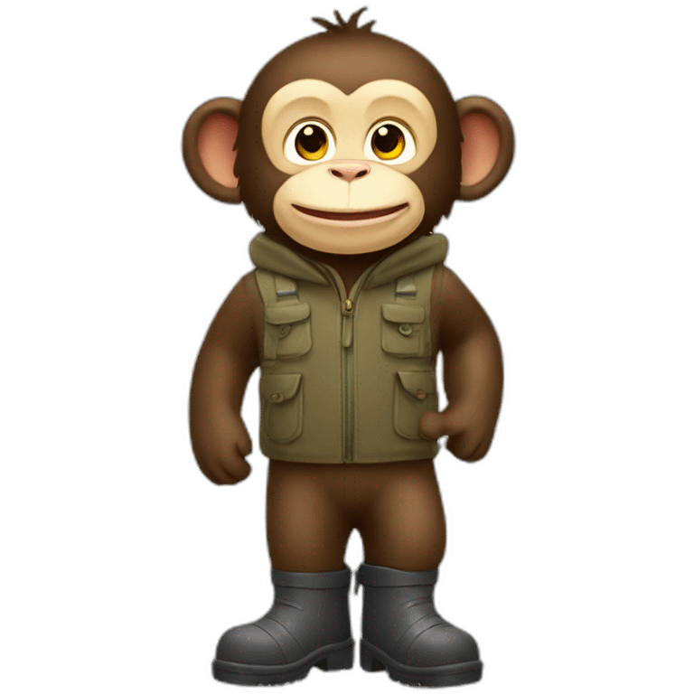 happy monkey with rubber boots emoji