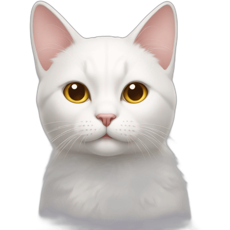 White cat with ears down emoji