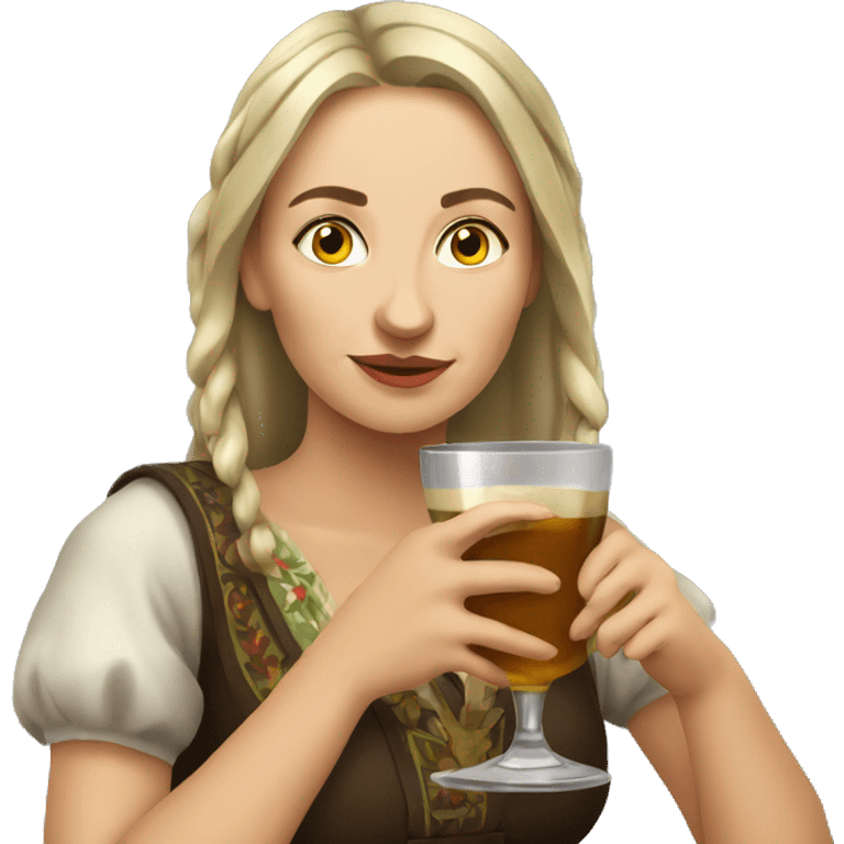 Slavic woman drinking alcohol emoji