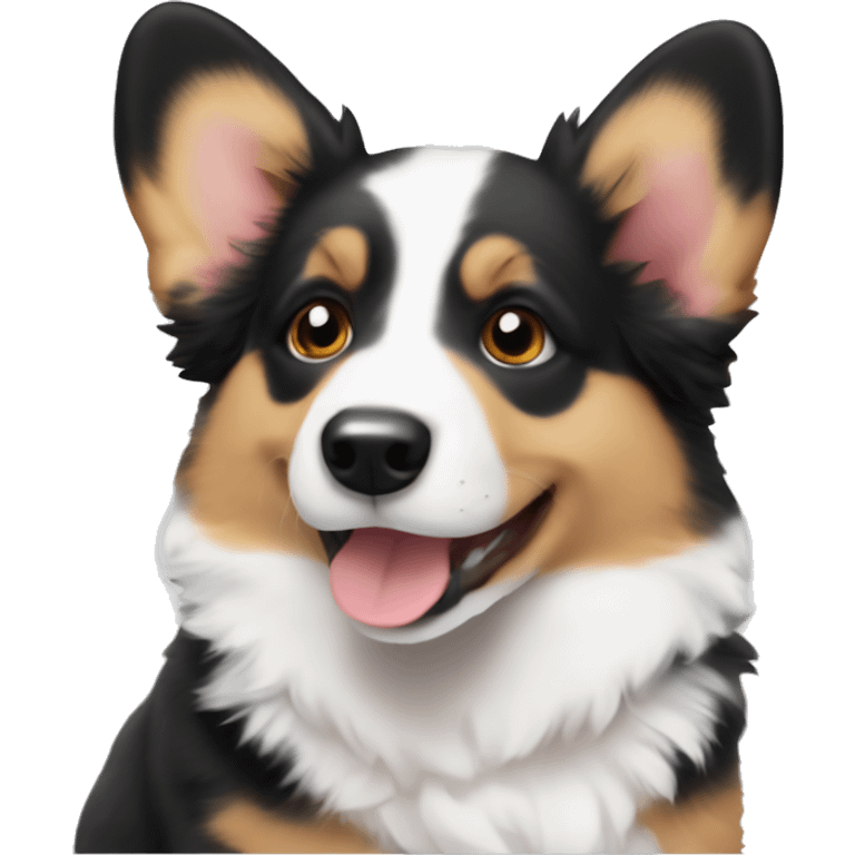 corgi puppy mixed with Australian Shepherd ￼ emoji