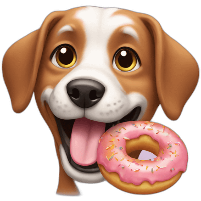 dog eating doughnut emoji