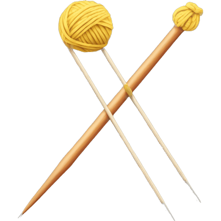 knitting needles and ball for knitting emoji