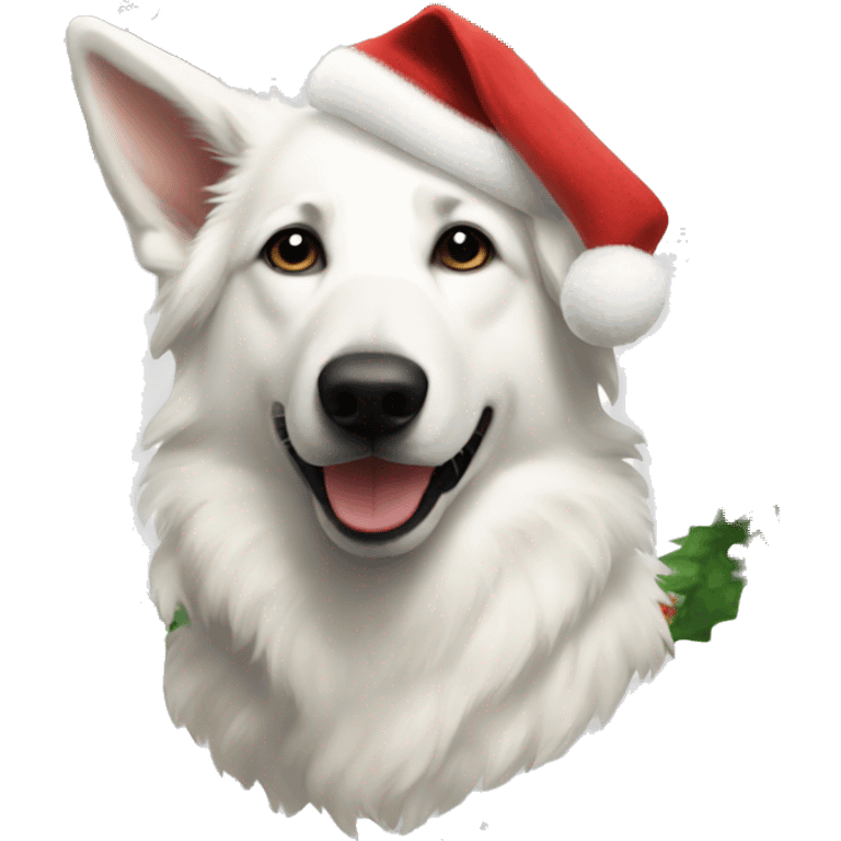 White shepherd Christmas  emoji