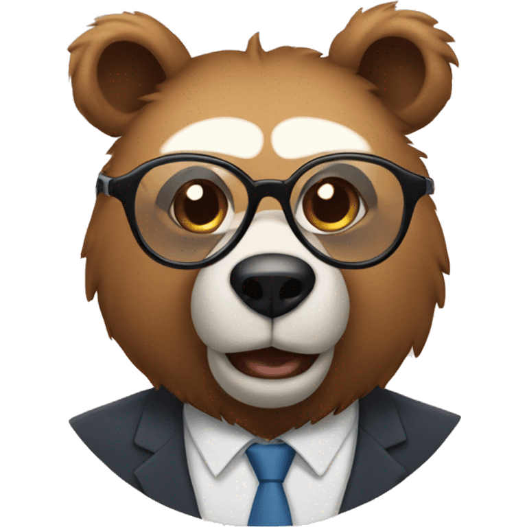 Bear with glasses emoji