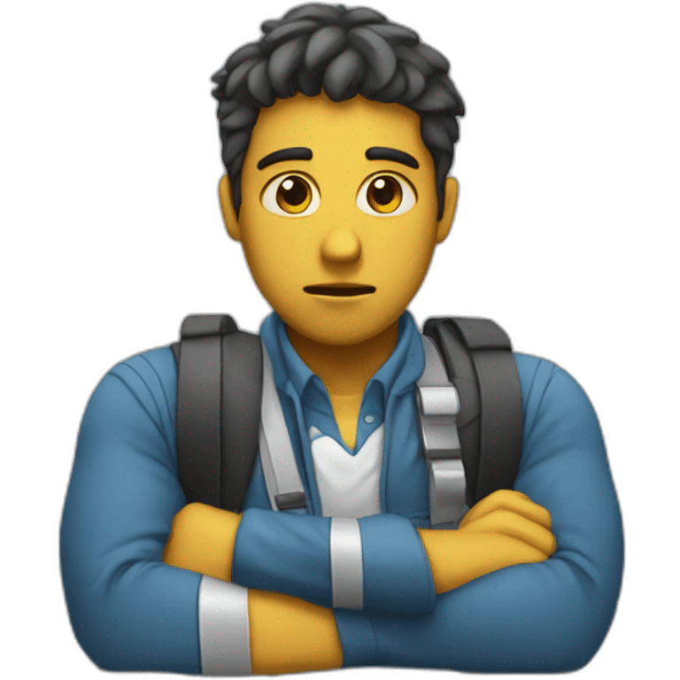 Sad and tired Engineering student emoji