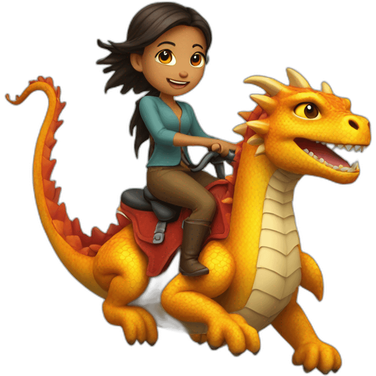 Girl Riding Dragon emoji