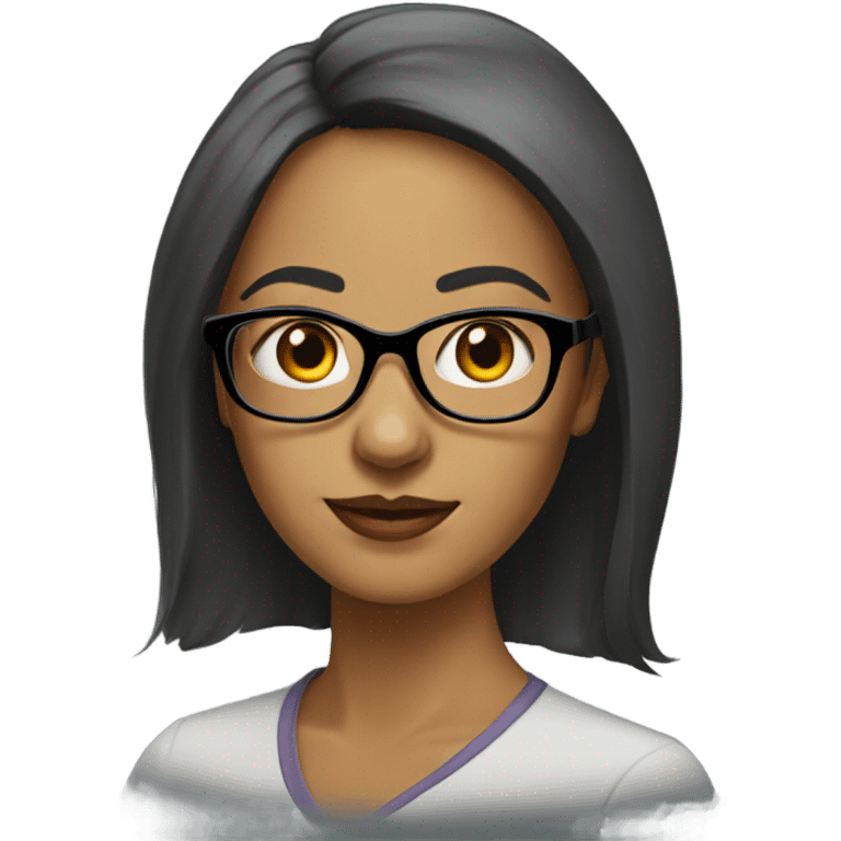 portrait of a woman in glasses emoji