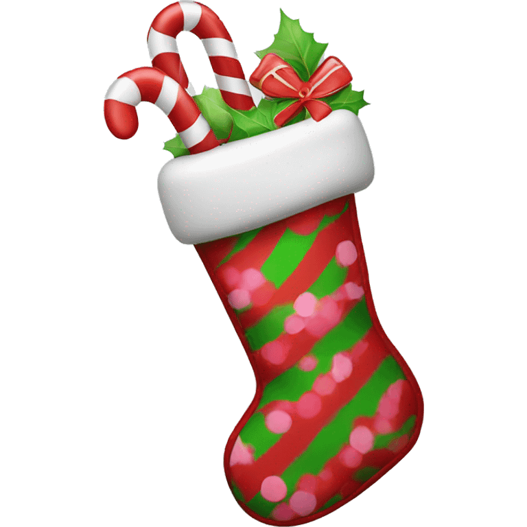 Christmas stockings with candy canes emoji