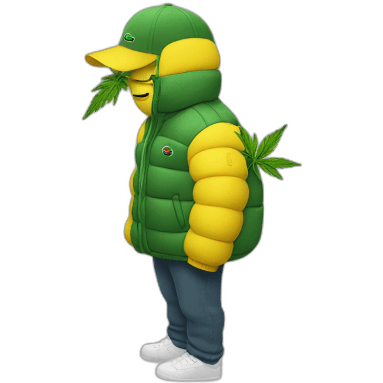 Weed smoker with lacoste yellow puffer emoji