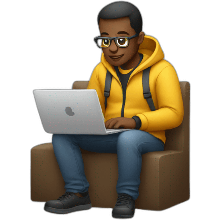 programmer sitting with laptop emoji