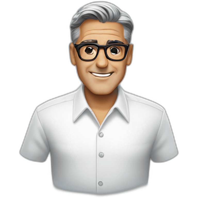 George clooney wearing glasses white shirt emoji